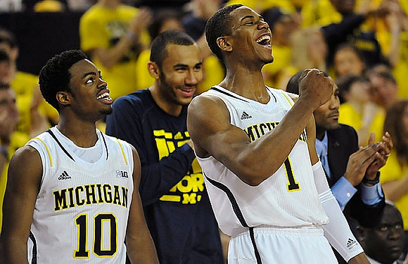 Derrick Walton Jr. (10), Jon Horford (15), Glenn Robinson III (1), LaVall Jordan, and Bacari Alexander