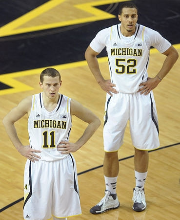 Nik Stauskas (11) and Jordan Morgan (52)