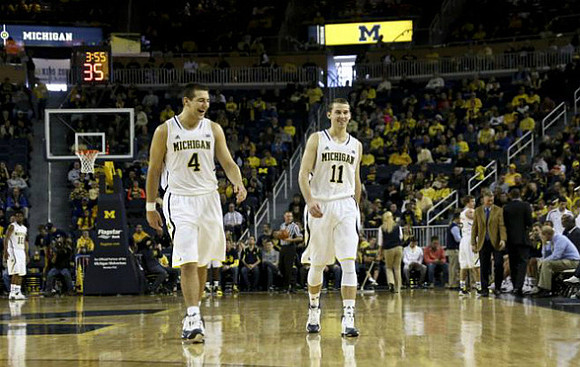 Mitch McGary (4) and Nik Stauskas (11)