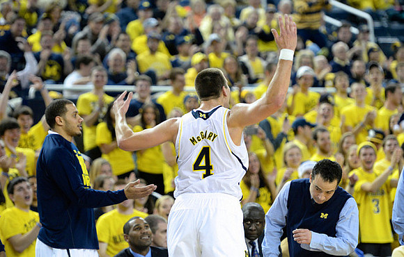 Jordan Morgan (52), LaVall Jordan, Bacari Alexander, and Mitch McGary (4)