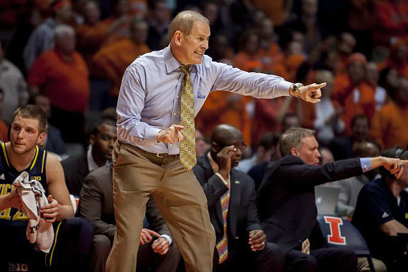 Max Bielfeldt (44), John Beilein, Bacari Alexander, and Jeff Meyer