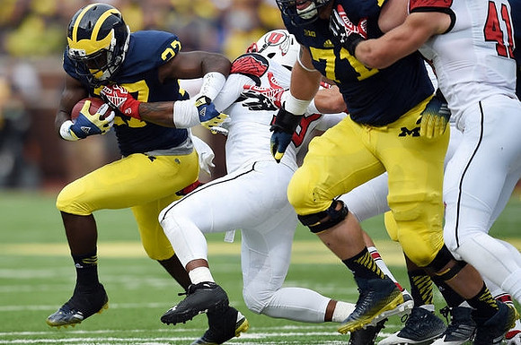 Derrick Green (27) and Ben Braden (71)
