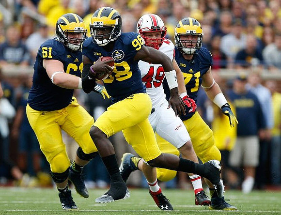 Graham Glasgow (61), Devin Gardner (98), and Ben Braden (71)