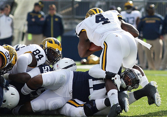 A.J. Williams (84) and De'Veon Smith (4)