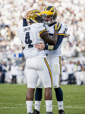De'Veon Smith (4) and Jake Rudock (15)
