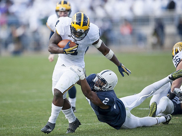 Jake Rudock (15), De'Veon Smith (4), and Joe Kerridge (36)