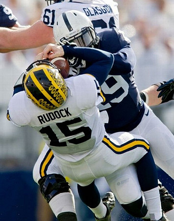 Jake Rudock (15) and Graham Glasgow (61)