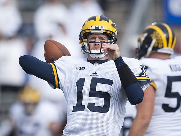 Jake Rudock (15) and Patrick Kugler (57)