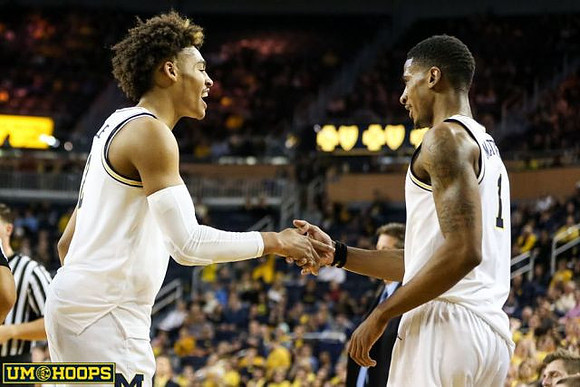 Jordan Poole (2) and Charles Matthews (1)
