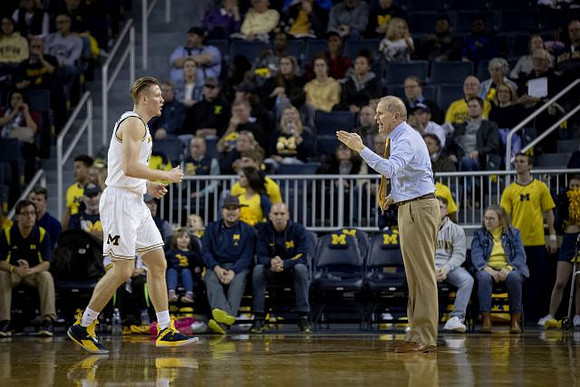 Ignas Brazdeikis (13) and John Beilein