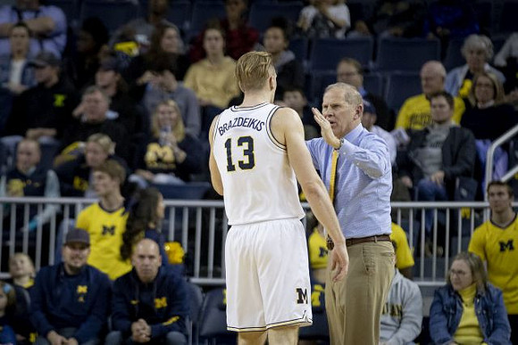 Ignas Brazdeikis (13) and John Beilein