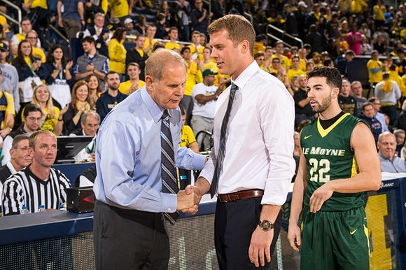 John Beilein and Le Moyne Head Coach Patrick Beilein