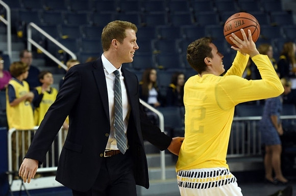 Le Moyne Head Coach Patrick Beilein and Ricky Doyle (32)