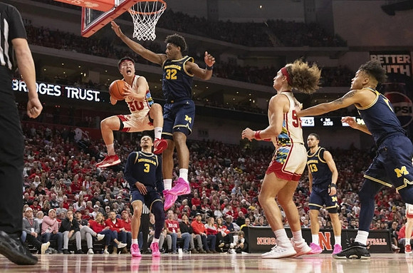 Tarris Reed Jr. (32), Jaelin Llewellyn (3), Olivier Nkamhoua (13), and Terrance Williams II (5)