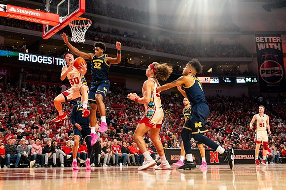 Tarris Reed Jr. (32), Olivier Nkamhoua (13), Terrance Williams II (5), and Jaelin Llewellyn (3)