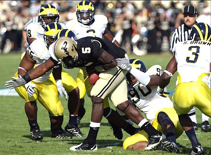 Tim Jamison (90), Brandon Graham (55), John Thompson (49), Donovan Warren (6), and Stevie Brown (3)
