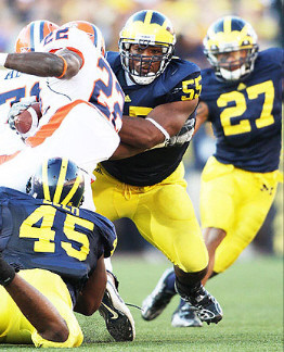Obi Ezeh (45), Brandon Graham (55), and Brandon Harrison (27)