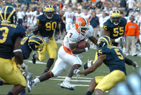 Stevie Brown (3), Jonas Mouton (8), Tim Jamison (90), Charles Stewart (5), and Brandon Graham (55)