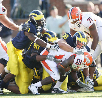 Stevie Brown (3), Tim Jamison (90), and Mike Martin (68)