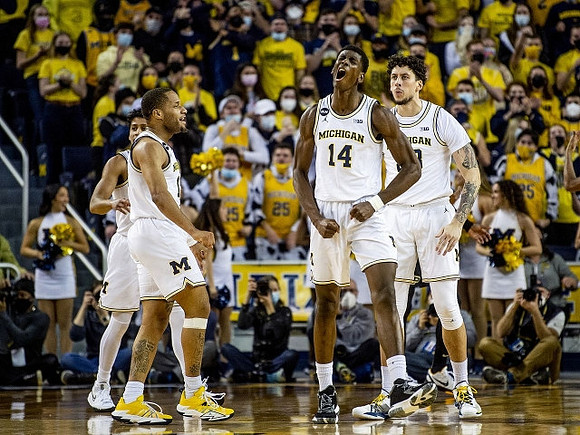 Eli Brooks (55), DeVante' Jones (12), Moussa Diabate (14), and Brandon Johns Jr. (23)