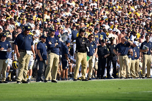Greg Mattison, Michael Zordich, and Jim Harbaugh