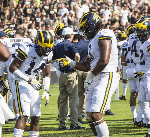 Josh Metellus (14) and Rashan Gary (3)