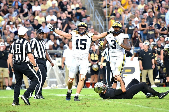 Chase Winovich (15) and Rashan Gary (3)