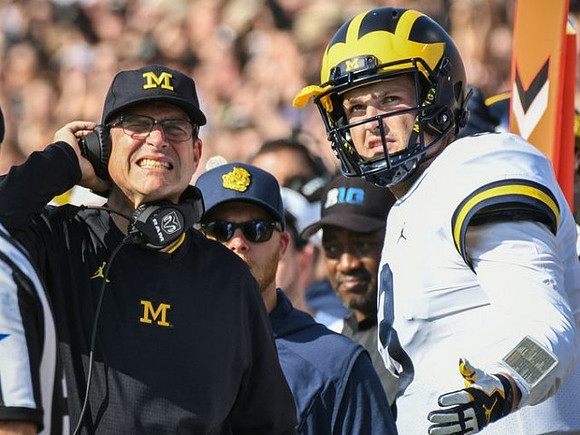 Jim Harbaugh and Wilton Speight (3)