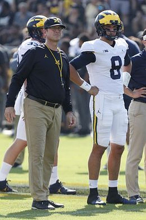 Jim Harbaugh and John O'Korn (8)