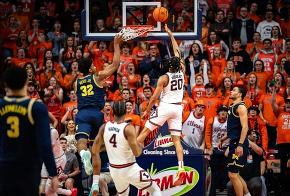 Jaelin Llewellyn (3), Tarris Reed Jr. (32), and Olivier Nkamhoua (13)