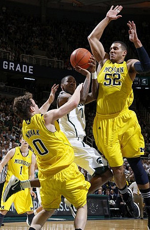 Stu Douglass (1), Zack Novak (0), and Jordan Morgan (52)