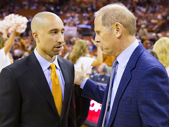 Texas Head Coach Shaka Smart and John Beilein