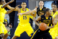 Tim Hardaway Jr. (10), Jon Horford (15), and Darius Morris (4)