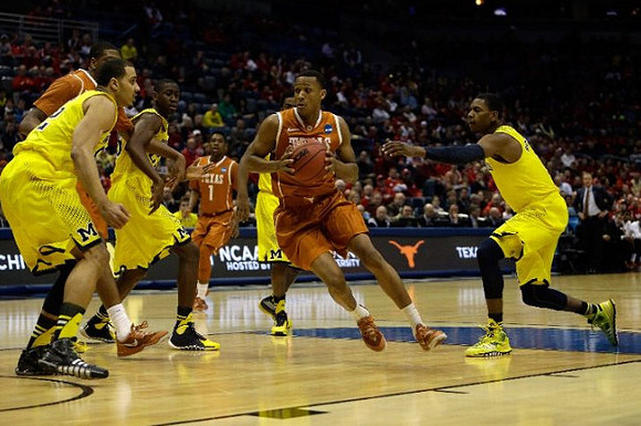 Jordan Morgan (52), Caris LeVert (23), and Glenn Robinson III (1)
