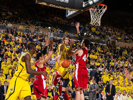 Caris LeVert (23) and Nik Stauskas (11)