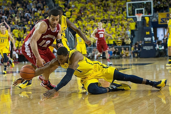 Nik Stauskas (11) and Glenn Robinson III (1)