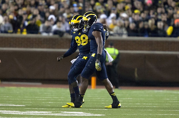 Devin Gardner (98) and Devin Funchess (1)