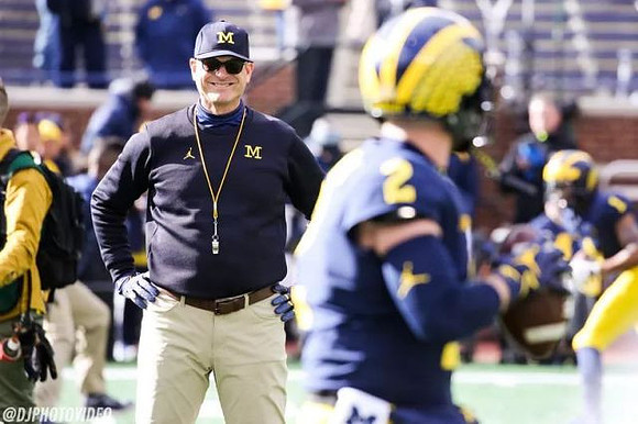 Jim Harbaugh and Shea Patterson (2)