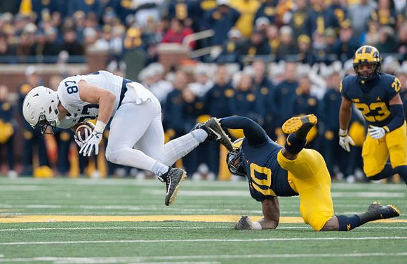 Devin Bush (10) and Tyree Kinnel (23)