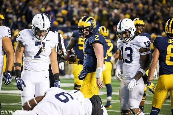 Shea Patterson (2) and Ronnie Bell (8)