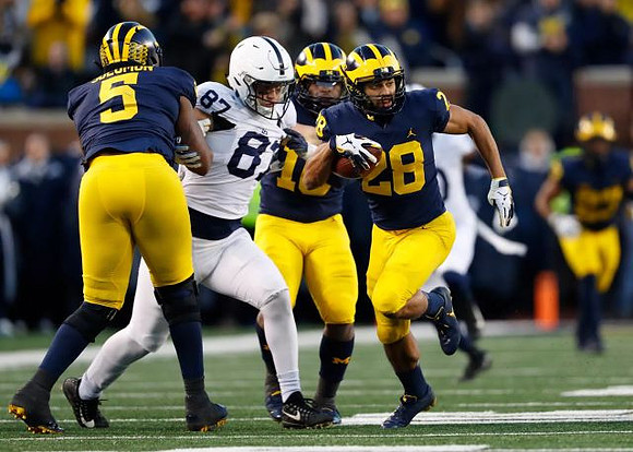 Aubrey Solomon (5), Devin Bush (10), and Brandon Watson (28)