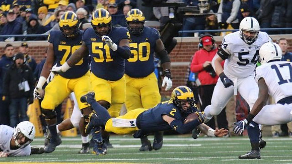Juwann Bushell-Beatty (76), Cesar Ruiz (51), Michael Onwenu (50), and Shea Patterson (2)