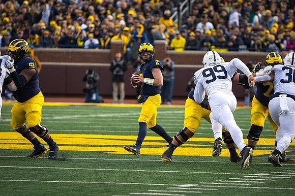 Cesar Ruiz (51) and Shea Patterson (2)