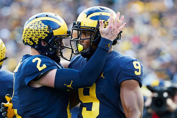Shea Patterson (2) and Donovan Peoples-Jones (9)