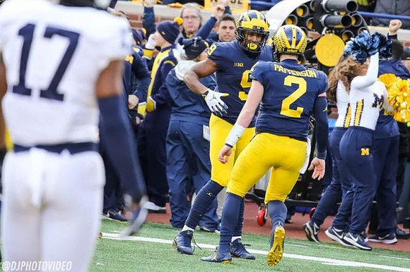 Donovan Peoples-Jones (9) and Shea Patterson (2)