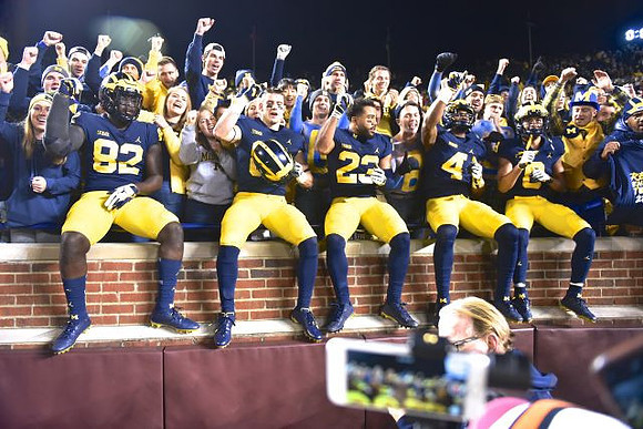 Nick Eubanks (82), Nate Schoenle (81), O'Maury Samuels (23), Nico Collins (4), and Ronnie Bell (8)