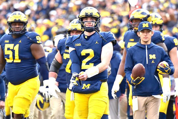 Cesar Ruiz (51), Ben Bredeson (74), and Shea Patterson (2)