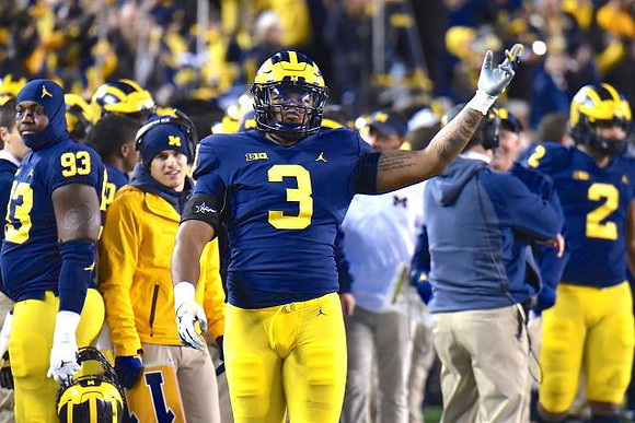 Lawrence Marshall (93), Rashan Gary (3), and Shea Patterson (2)