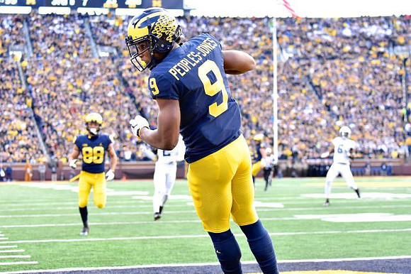 Grant Perry (88) and Donovan Peoples-Jones (9)