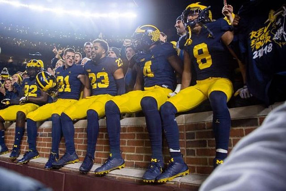 Nick Eubanks (82), Nate Schoenle (81), O'Maury Samuels (23), Nico Collins (4), and Ronnie Bell (8)